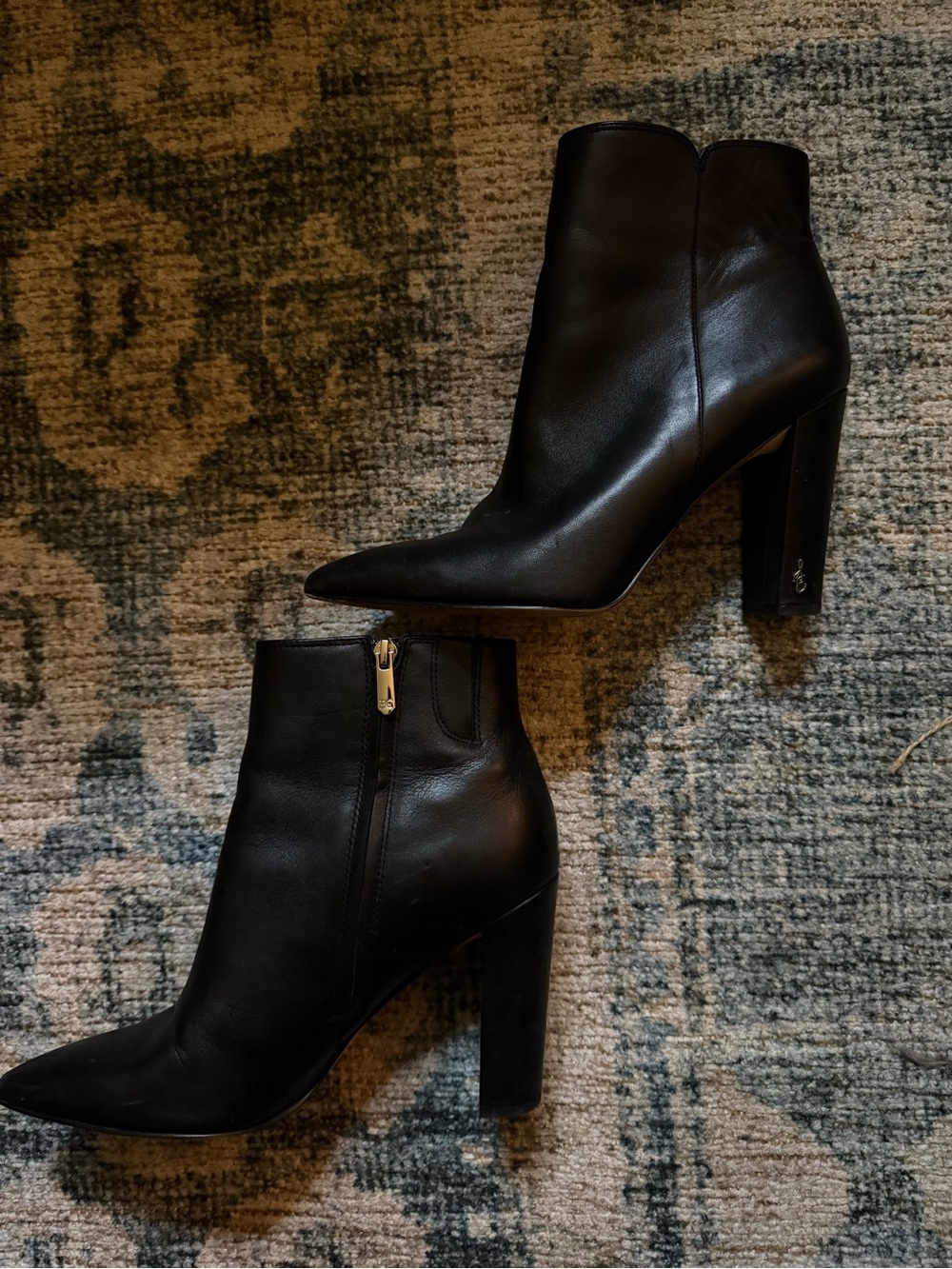 Sam Edelman Women's Black Leather Ankle Boots - Sleek High Heel